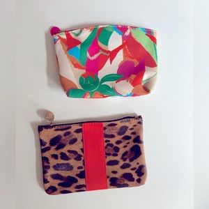 IPSY Set of 2 Make Up Bags, Animal Print Makeup Bag, Cosmetic Bag, Travel Pouch